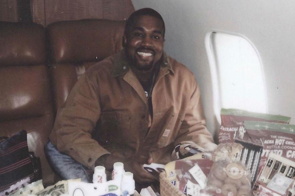 Kanye West with his Japanese snacks (c) Instagram