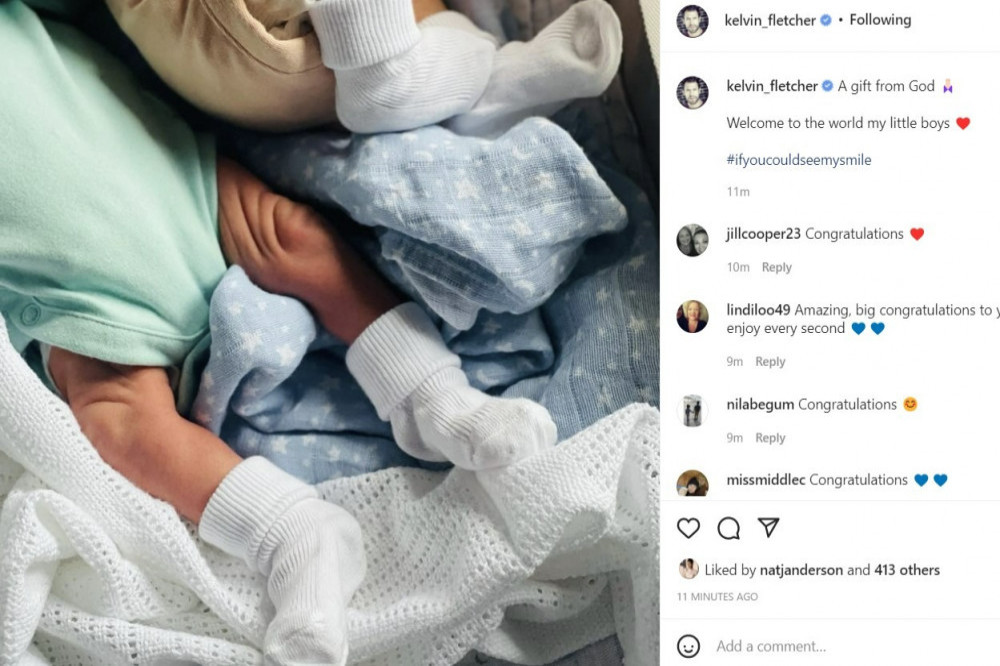 Kelvin Fletcher and his wife Liz Fletcher have welcomed twins into the world (c) Instagram/KelvinFletcher