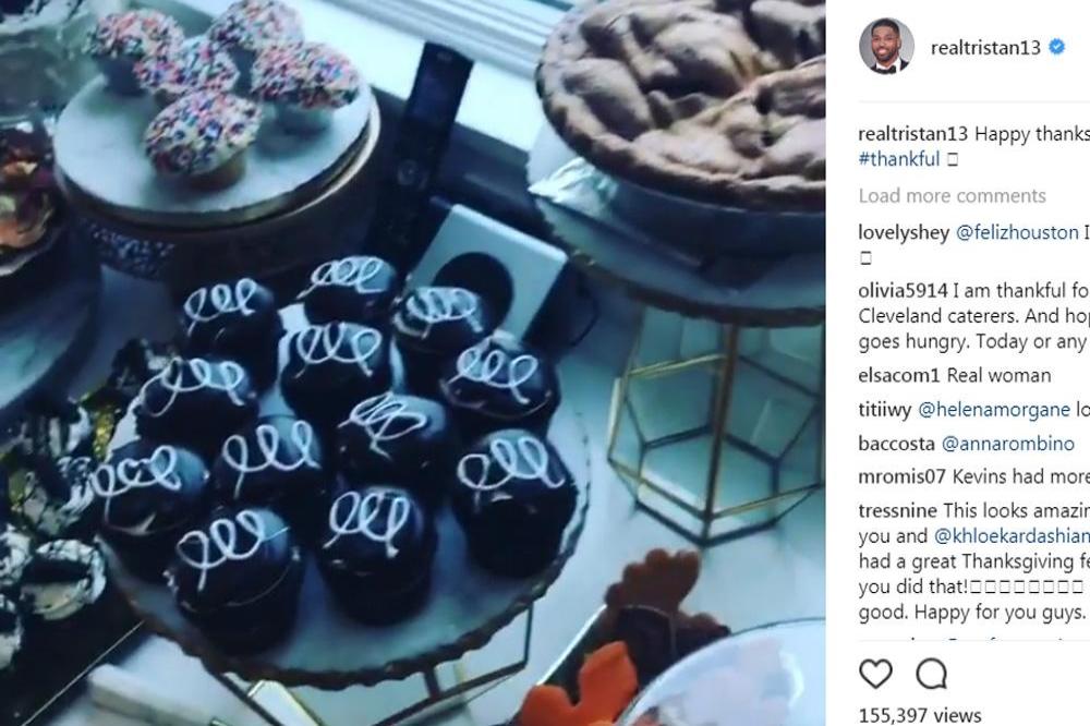 Khloe Kardashian's feast (c) Tristan Thompson's Instagram 