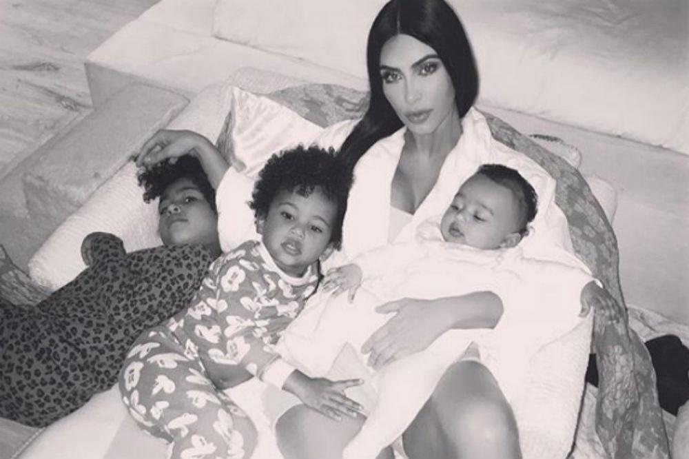 Kim Kardashian West and her children (c) Instagram