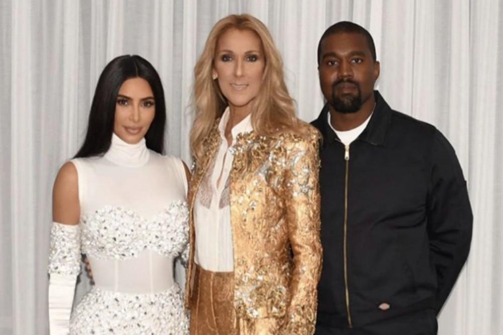 Kim Kardashian West, Celine Dion, and Kanye West via Instagram (c)