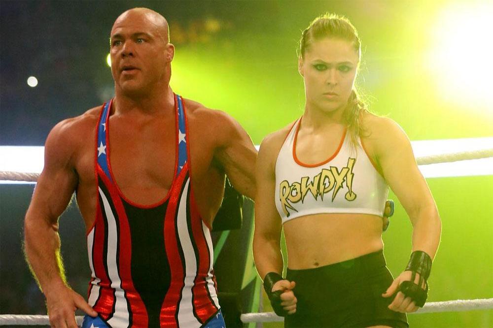 Kurt Angle and Ronda Rousey