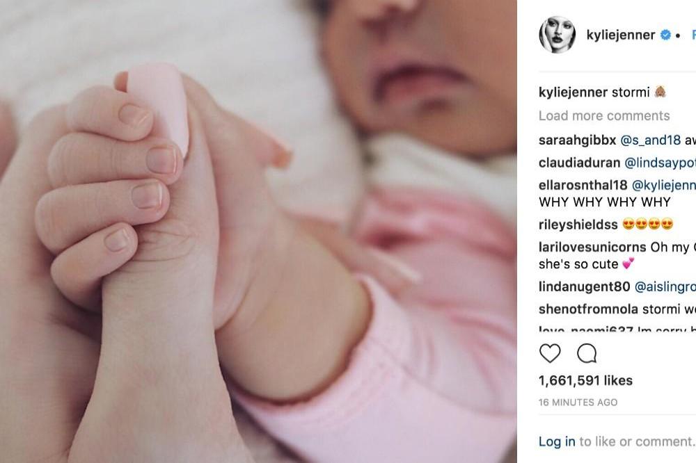 Kylie Jenner's record breaking Instagram (c) post