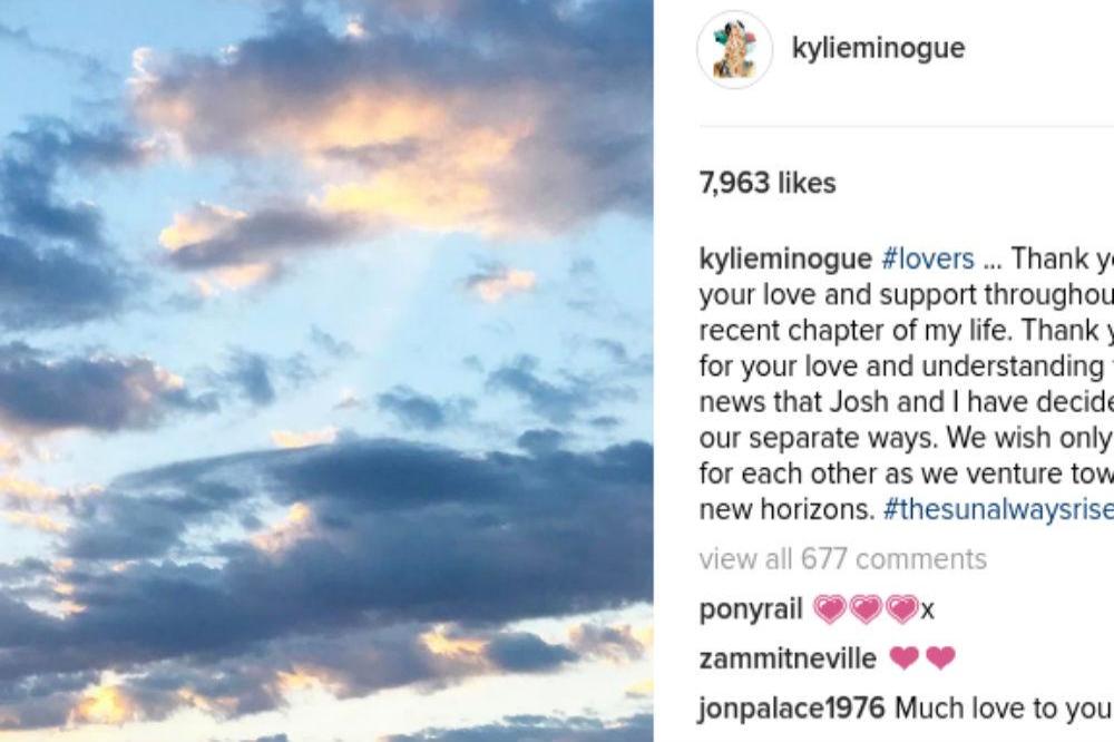 Kylie Minogue's Instagram post