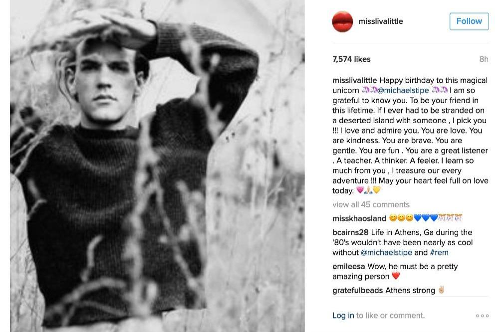 Liv Tyler's message to Michael Stipe via Instagram