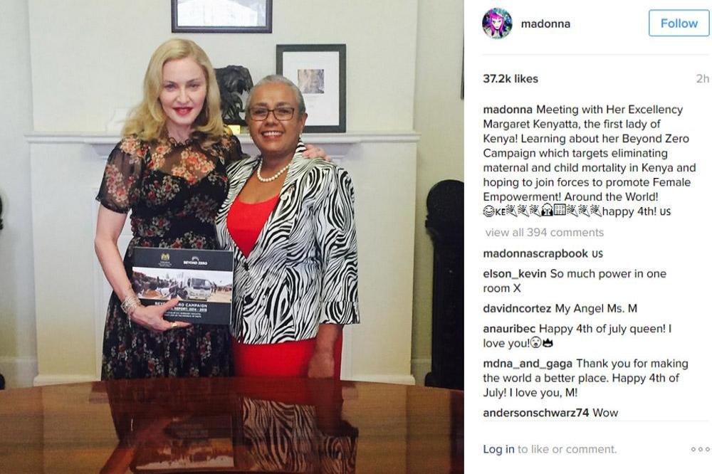 Madonna and Margaret Kenyatta (c) Instagram