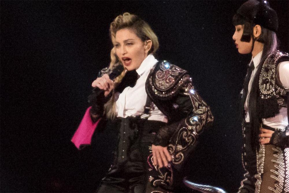 Madonna on stage at The O2