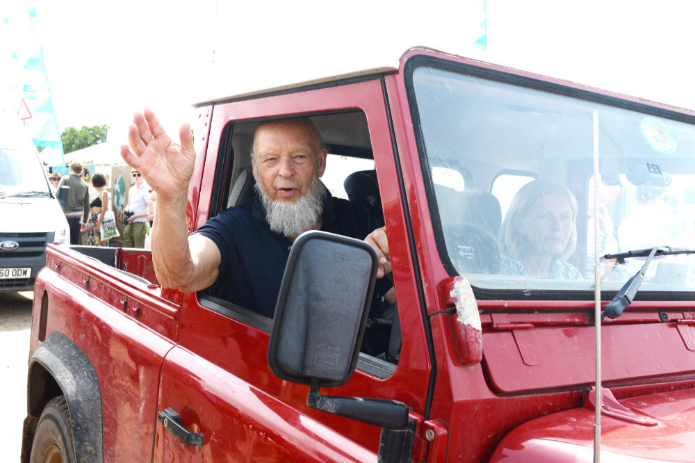 Michael Eavis greets festival-goers at first Glastonbury since 2019