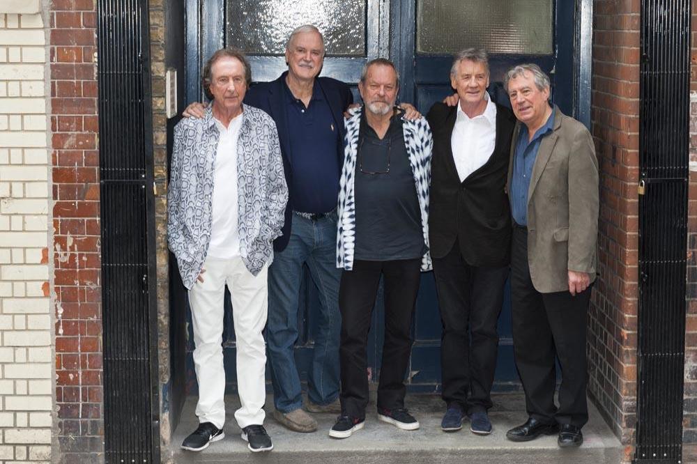 Terry Jones with the cast of Monty Python