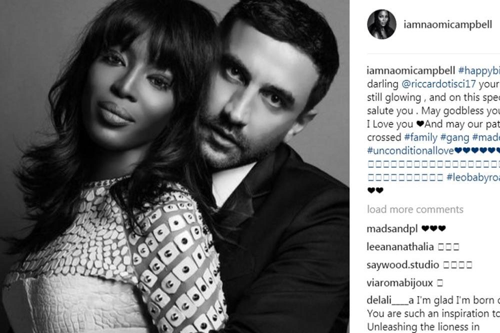 Naomi Campbell and Riccardo Tisci (c) Instagram 