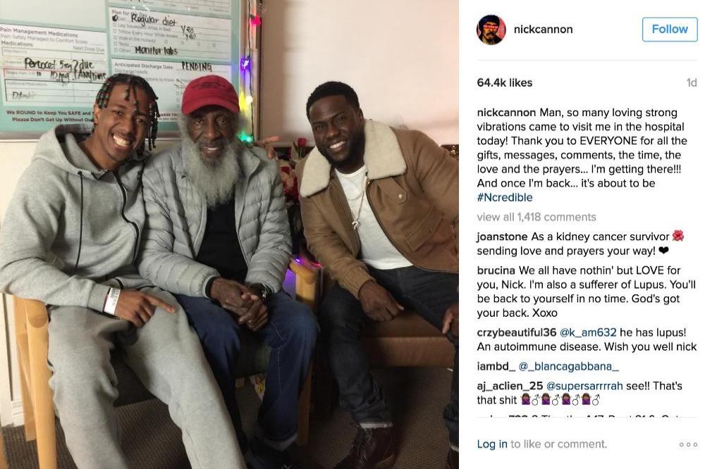 Nick Cannon, Dick Gregory, and Kevin Hart