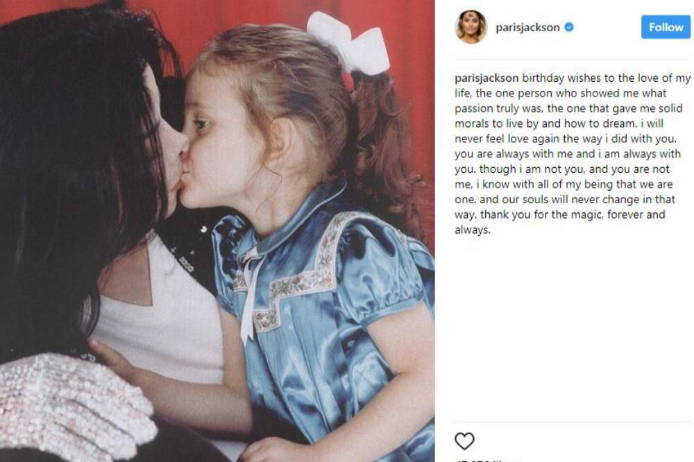 Paris Jackson's birthday tribute to Michael Jackson (c) Paris Jackson/Instagram