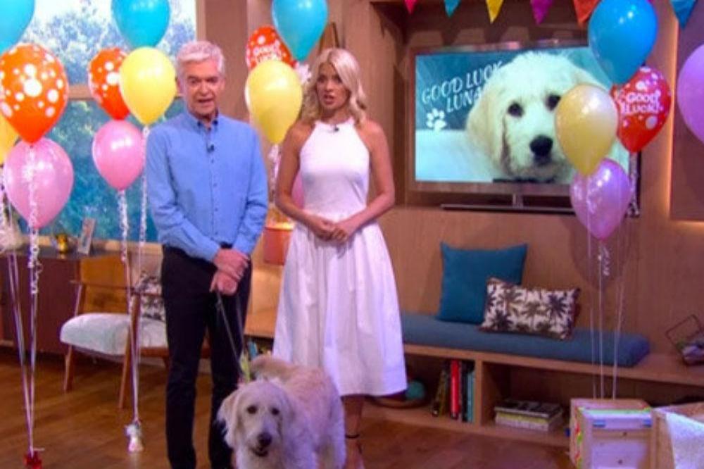 Phillip Schofield and Holly Willoughby with Luna