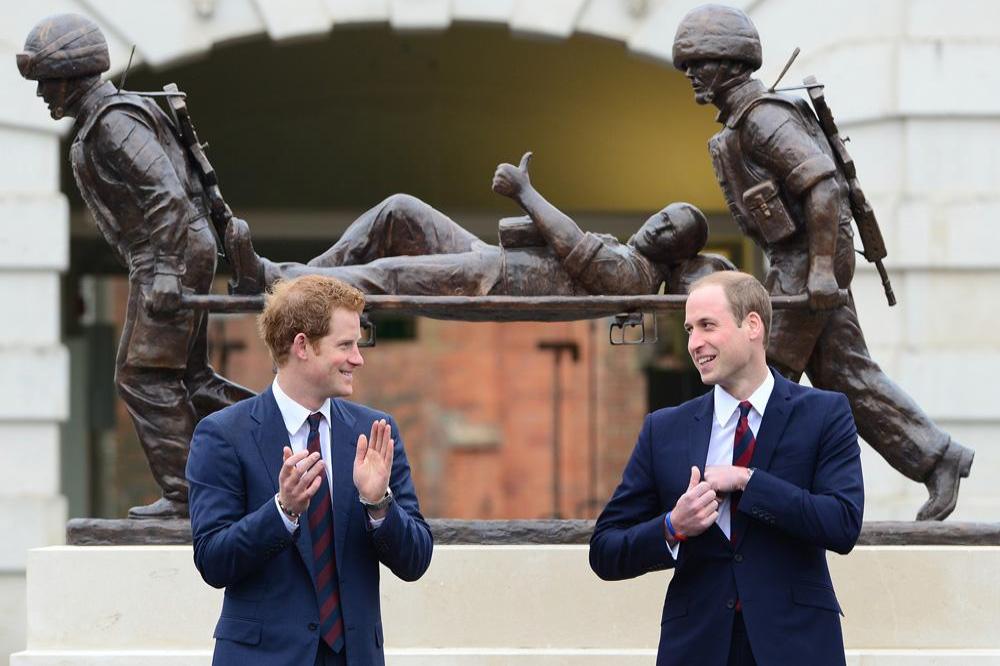 Britain's Prince Harry and Prince William