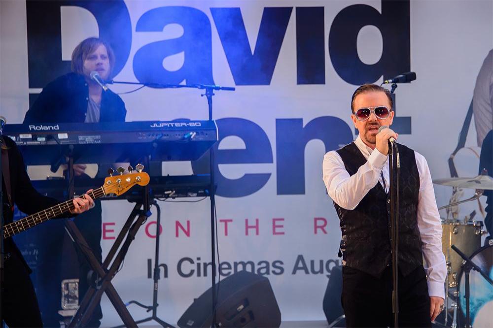Ricky Gervais as David Brent at the Life on the Road premiere in London's Leicester Square