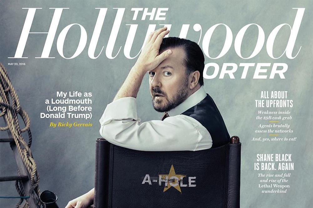 Ricky Gervais covers The Hollywood Reporter