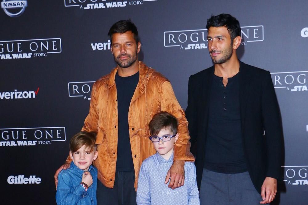 Ricky Martin with fiancé Jwan Yosef and sons Valentino and Matteo