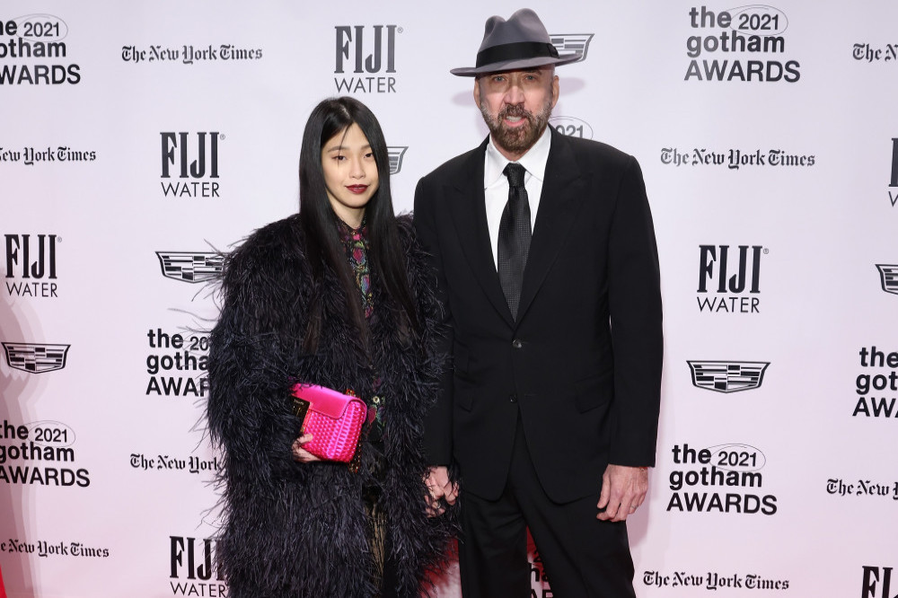 Riko Shibata and Nicolas Cage at an event in New York