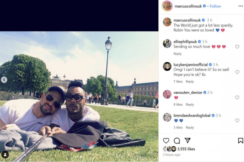 Robin Windsor's ex-boyfriend Marcus Collins has told how the world has become 'a lot less sparkly' following his death - Instagram-MarcusCollins