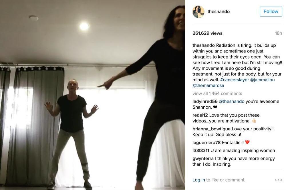 Shannen Doherty's dancing video via Instagram