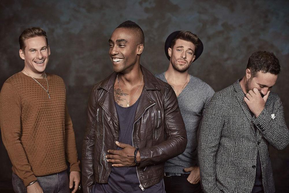 Simon Webbe with his Blue bandmates Duncan James, Anthony Costa and Lee Ryan 