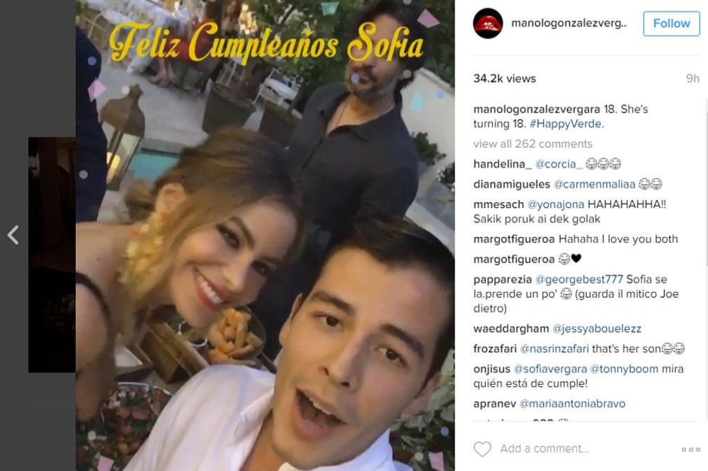 Sofia Vergara and son Manolo (c) Instagram