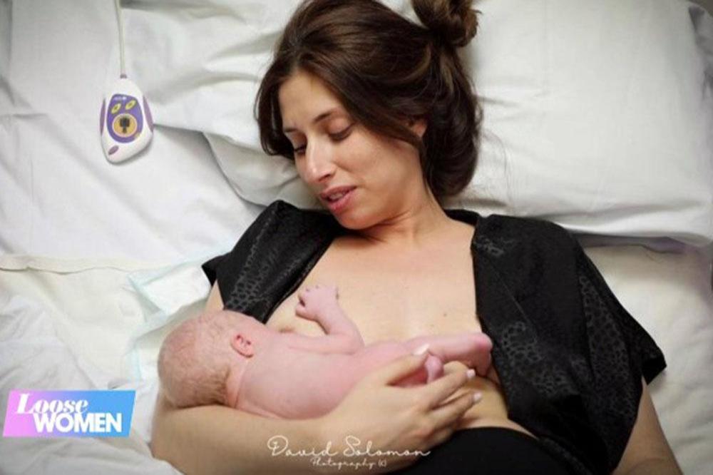 Stacey Solomon breastfeeding baby son