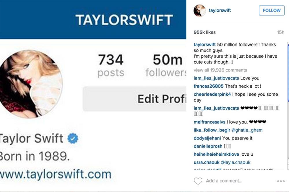 Taylor Swift's celebratory Instagram post