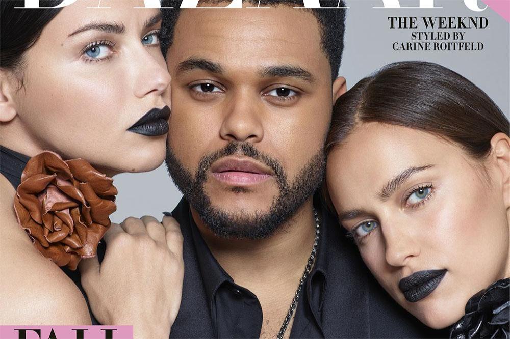 The Weeknd, Adriana Lima and Irina Shayk for Harper's Bazaar magazine 