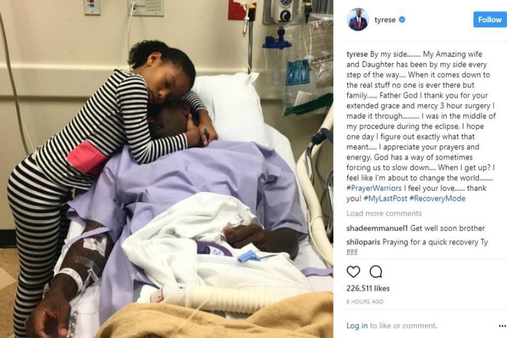 Tyrese Gibson in hospital (c) Tyrese Gibson/ Instagram