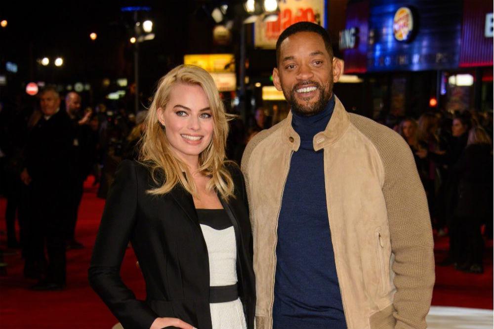 Margot Robbie and Will Smith at the Focus UK Premiere