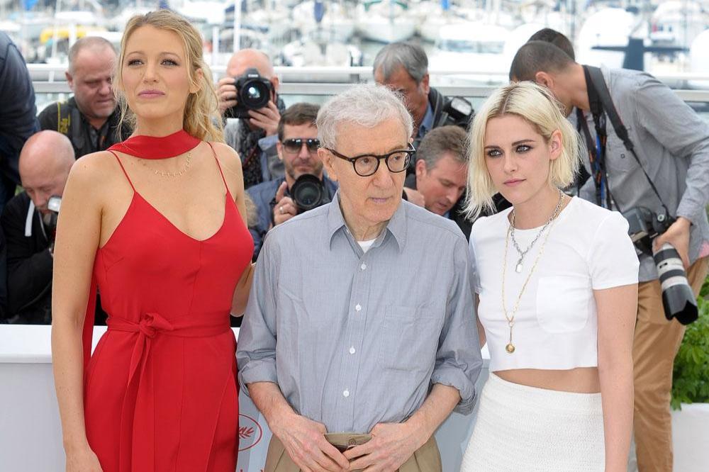 Woody Allen with Blake Lively and Kristen Stewart at Cannes