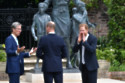 Princes William and Harry at Diana statue unveiling