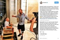Dwayne Johnson meets with boy who saved brother's life