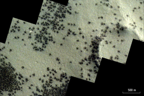 The 'spiders' on the surface of Mars (c) European Space Agency