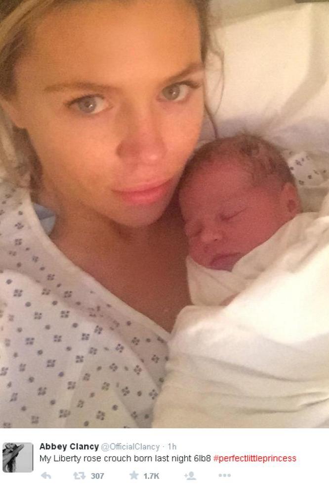 Abbey Clancy with Liberty Rose (c) Twitter