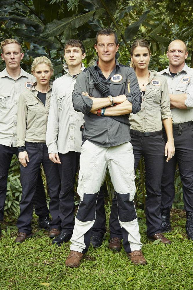 Bear Grylls with the 'Mission Survive' team