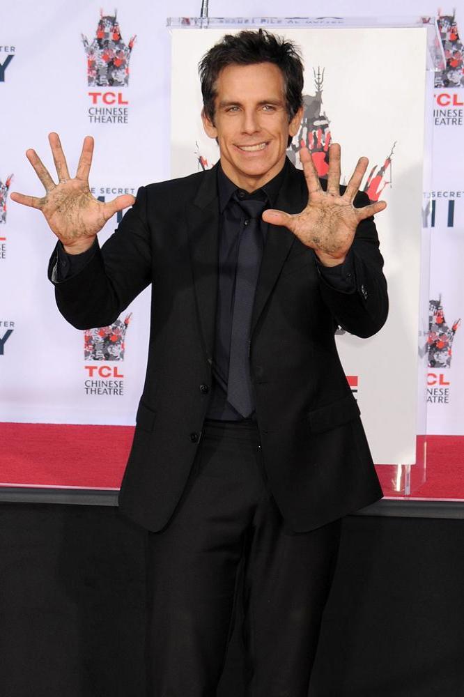 Ben Stiller casting his hand prints at the TCL Chinese Theatre IMAX in Hollywood