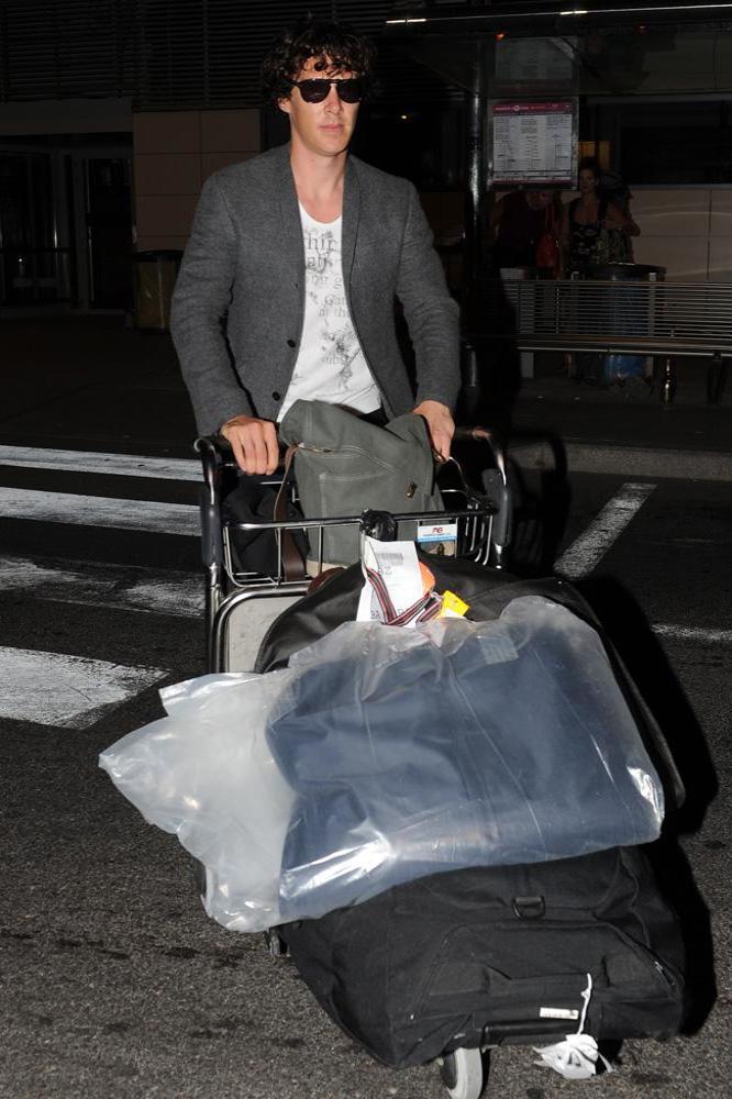 Benedict Cumberbatch arriving at Ibiza airport