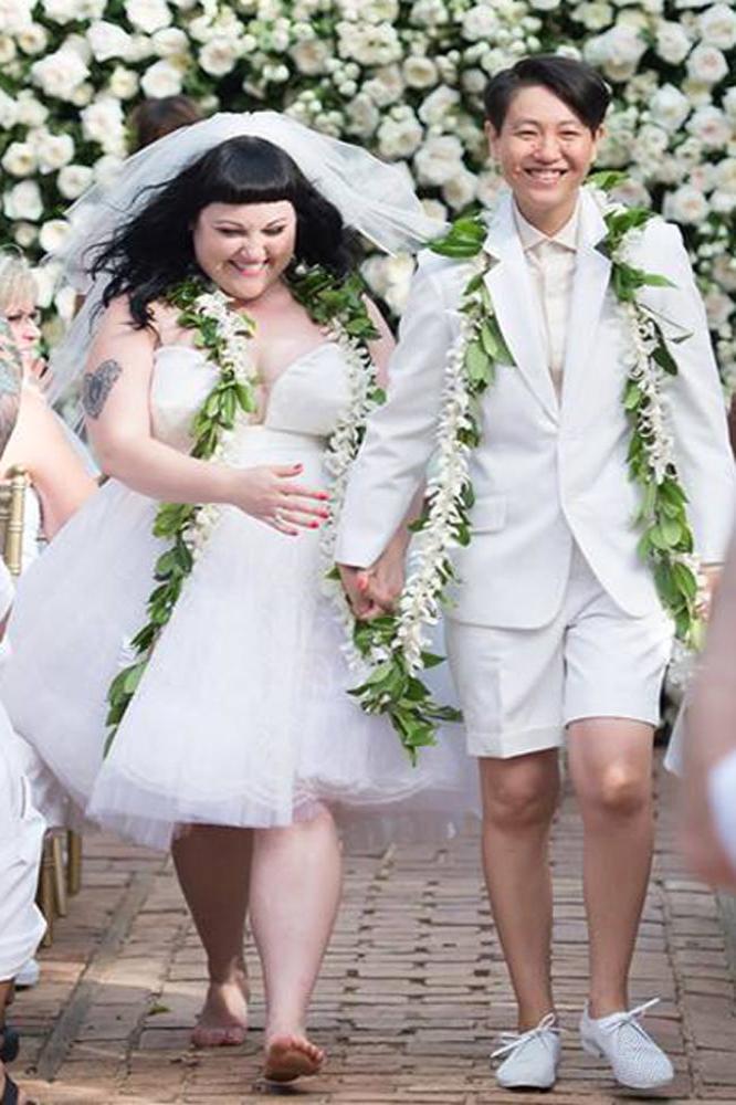 Beth Ditto and Kristin Ogata at their wedding