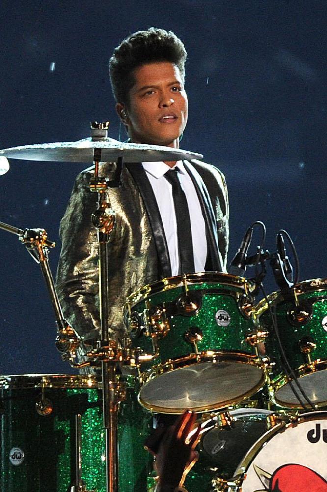 Bruno Mars at the Super Bowl Half Time Show