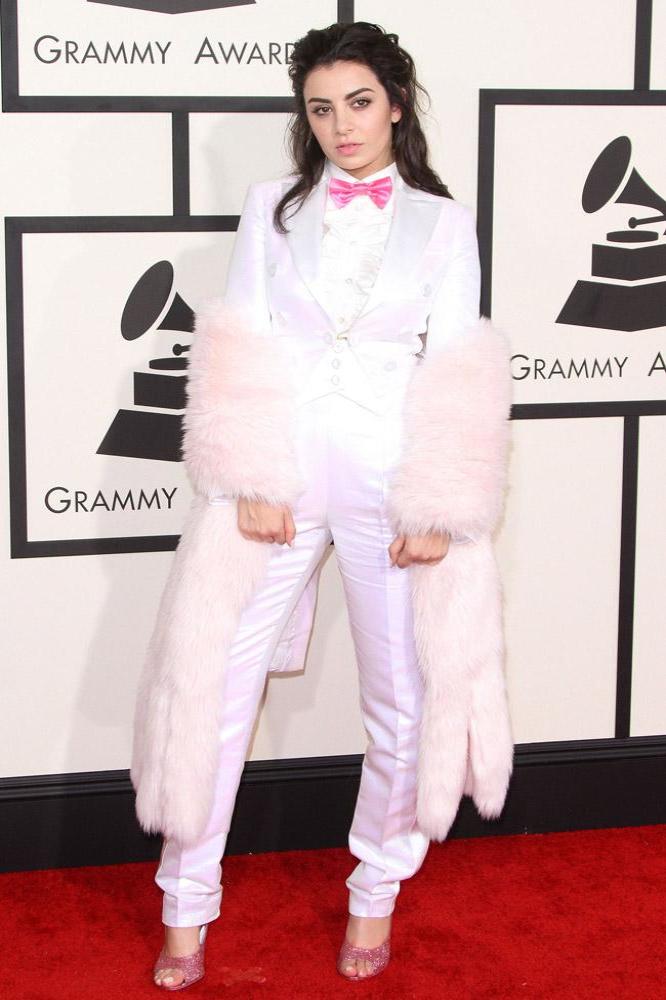 Charli XCX loved her Grammy awards outfits but her faux fur shawl kept 