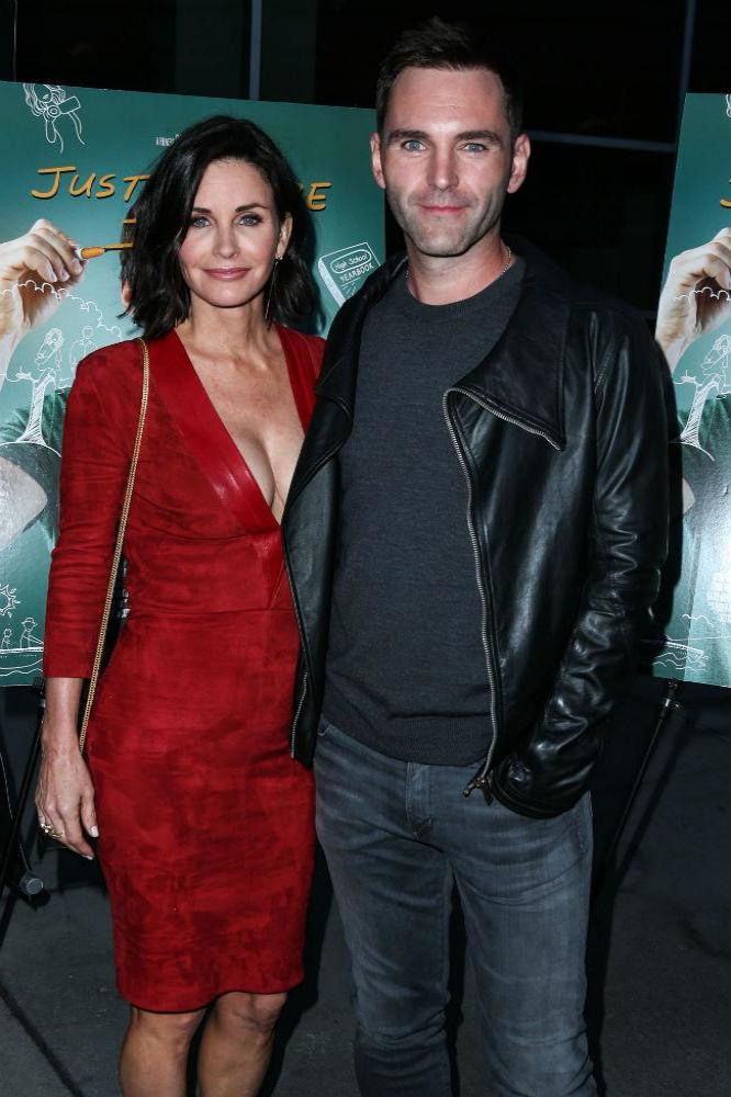 Courteney Cox and Johnny McDaid at LA premiere of 'Just Before I Go'