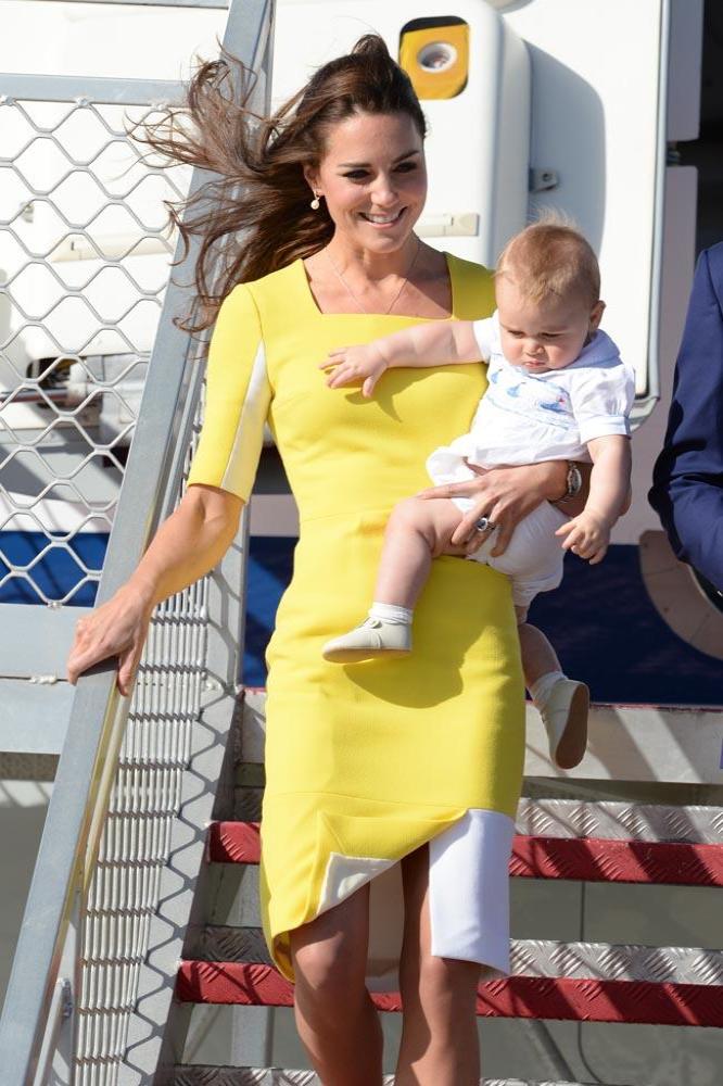 Duchess Catherine and Prince George arrive in Australia
