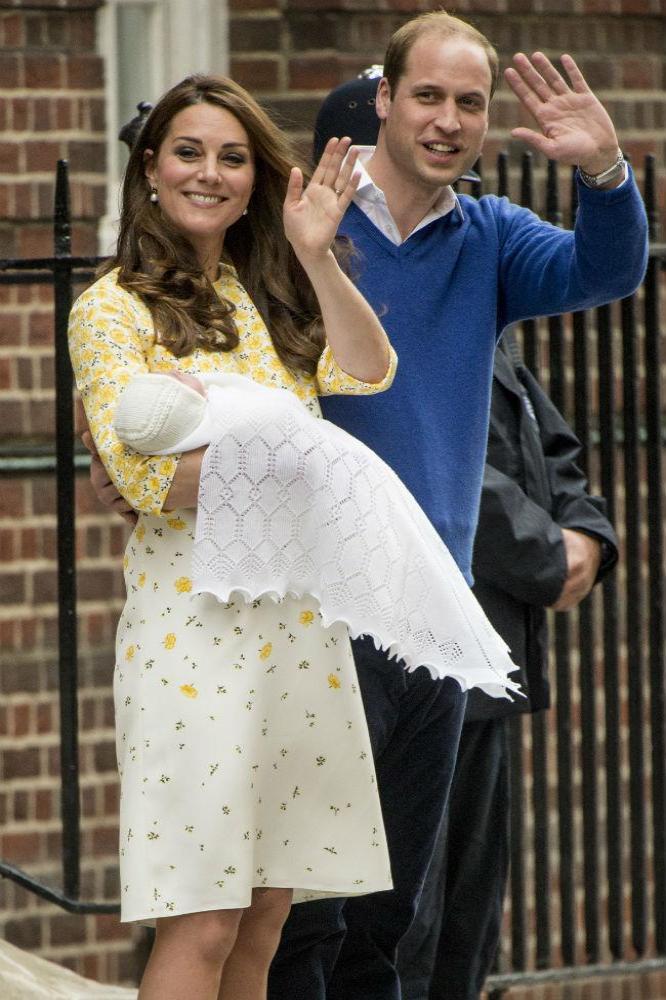 Britain's Duke and Duchess of Cambridge with Princess Charlotte