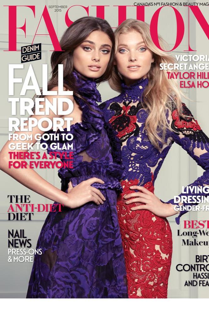 Elsa Hosk and Taylor Hill on Fashion magazine cover
