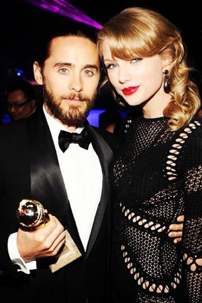 Jared Leto and Taylor Swift at the Golden Globes (c) Instagram