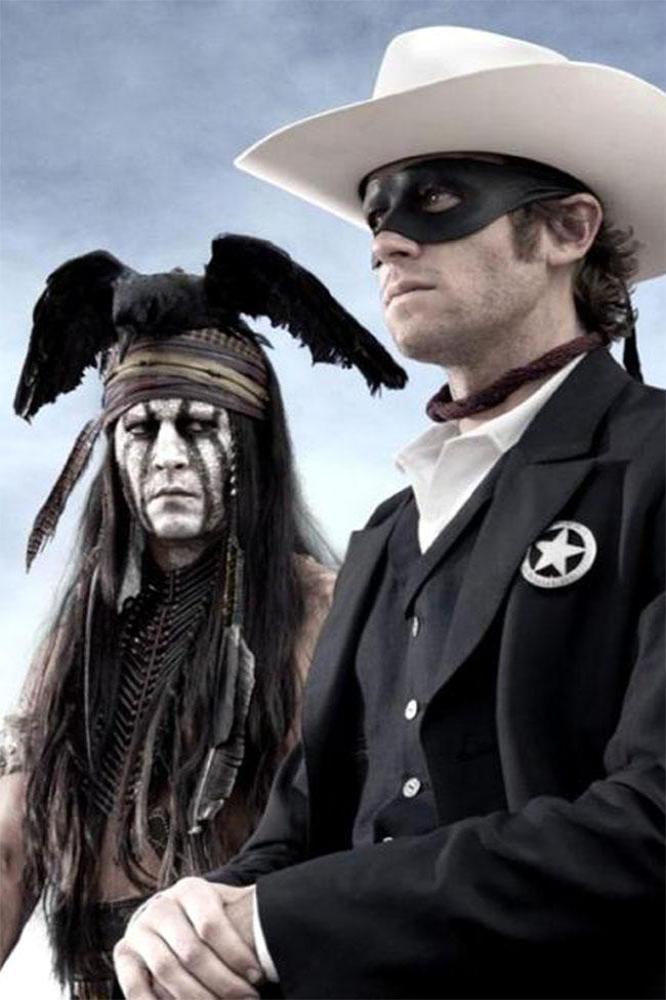 Johnny Depp and Armie Hammer as Tonto and Lone Ranger 