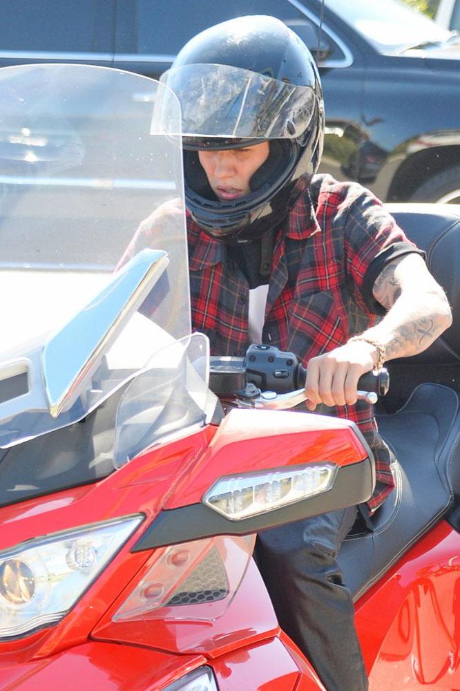 Justin Bieber on his his Can-Am Spyder