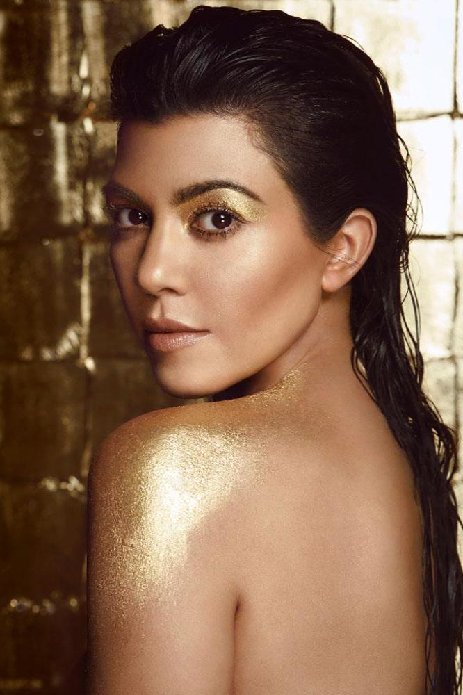Kourtney Kardashian posing for Manuka Doctor campaign
